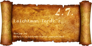 Leichtman Teréz névjegykártya