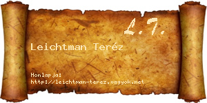 Leichtman Teréz névjegykártya